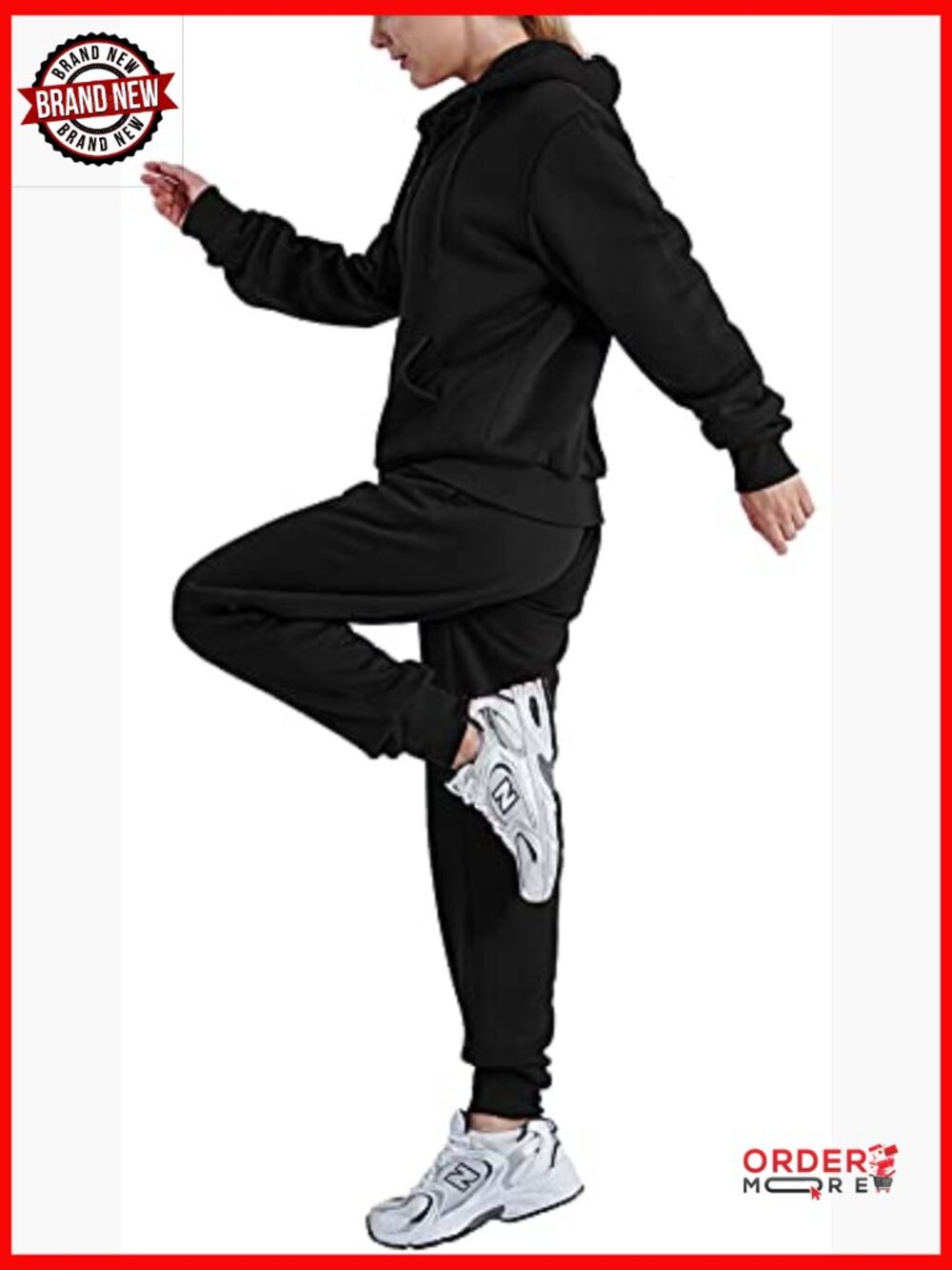 Sherpa Lined Zip Up Hoodie & Jogger Set 2 Piece - Picture 5 of 7